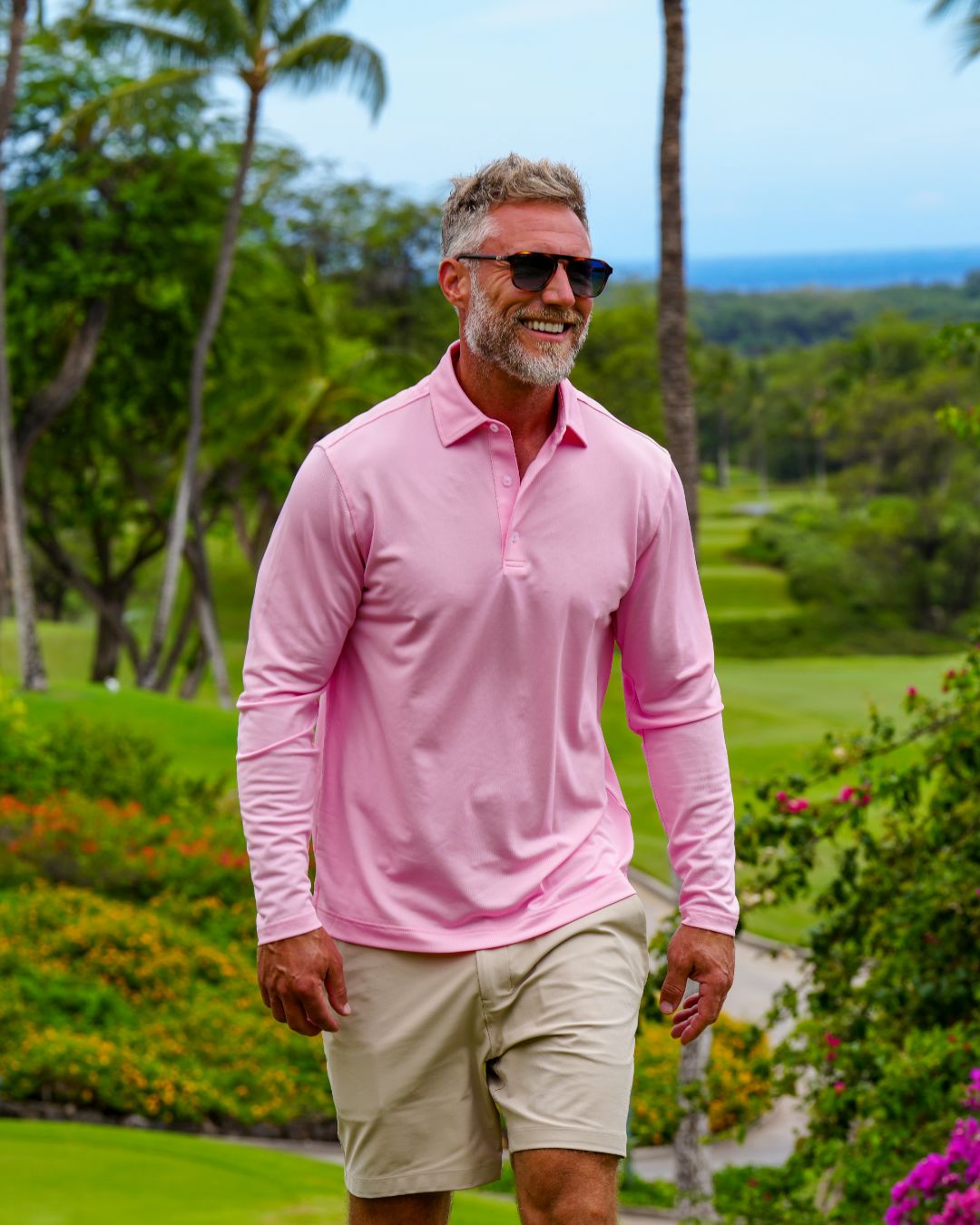 Pique Stretch Polo Long Sleeve