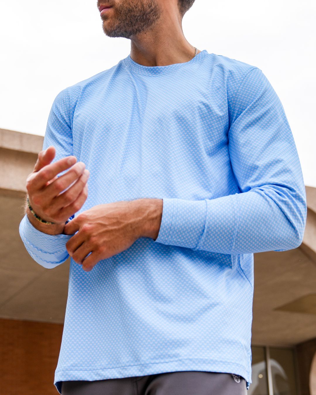 Pique Stretch Crew Polo Long Sleeve