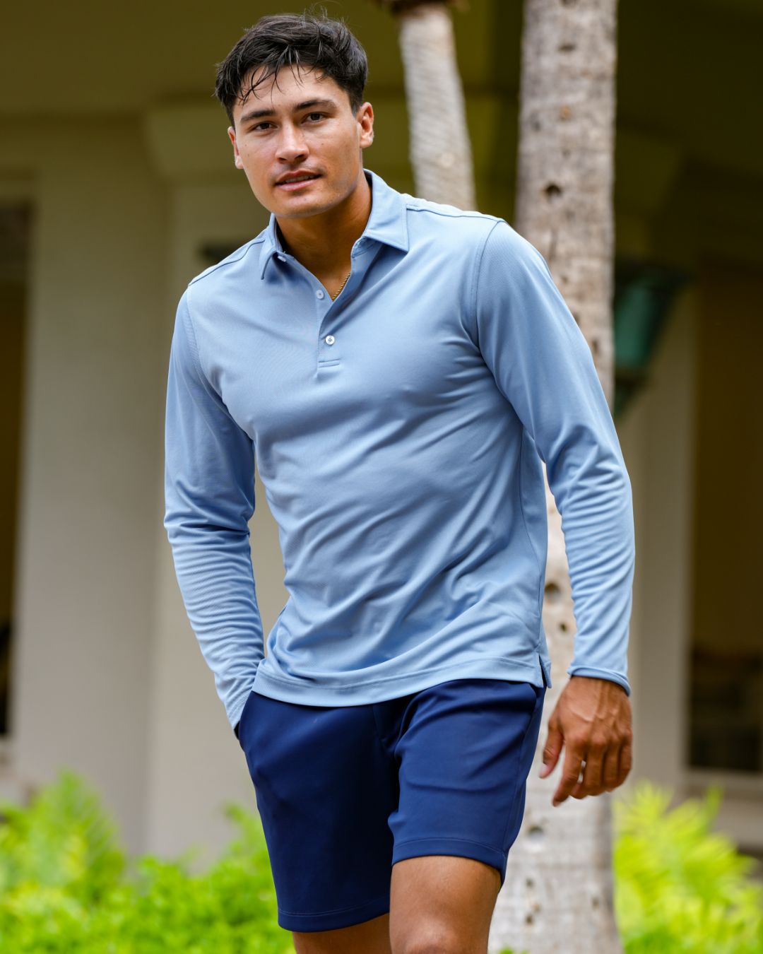 Pique Stretch Polo Long Sleeve