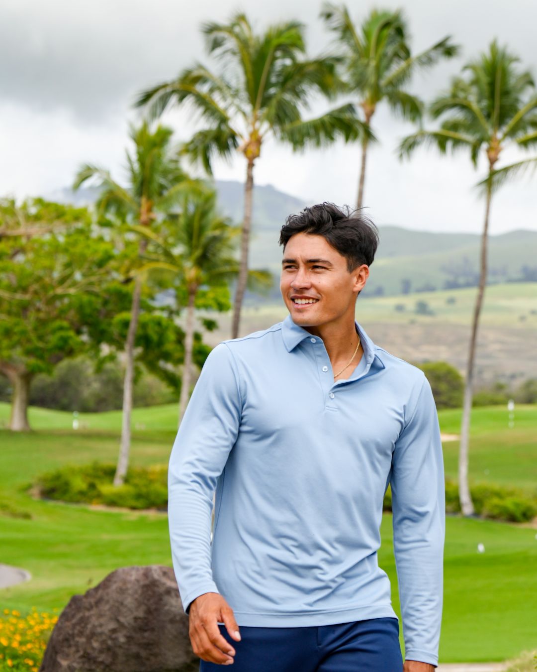 Pique Stretch Polo Long Sleeve