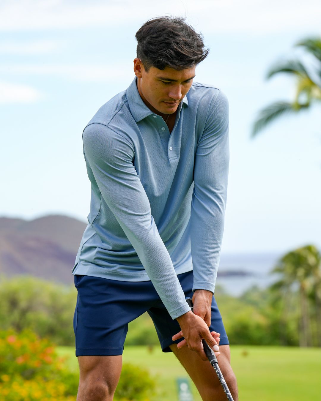 Pique Stretch Polo Long Sleeve