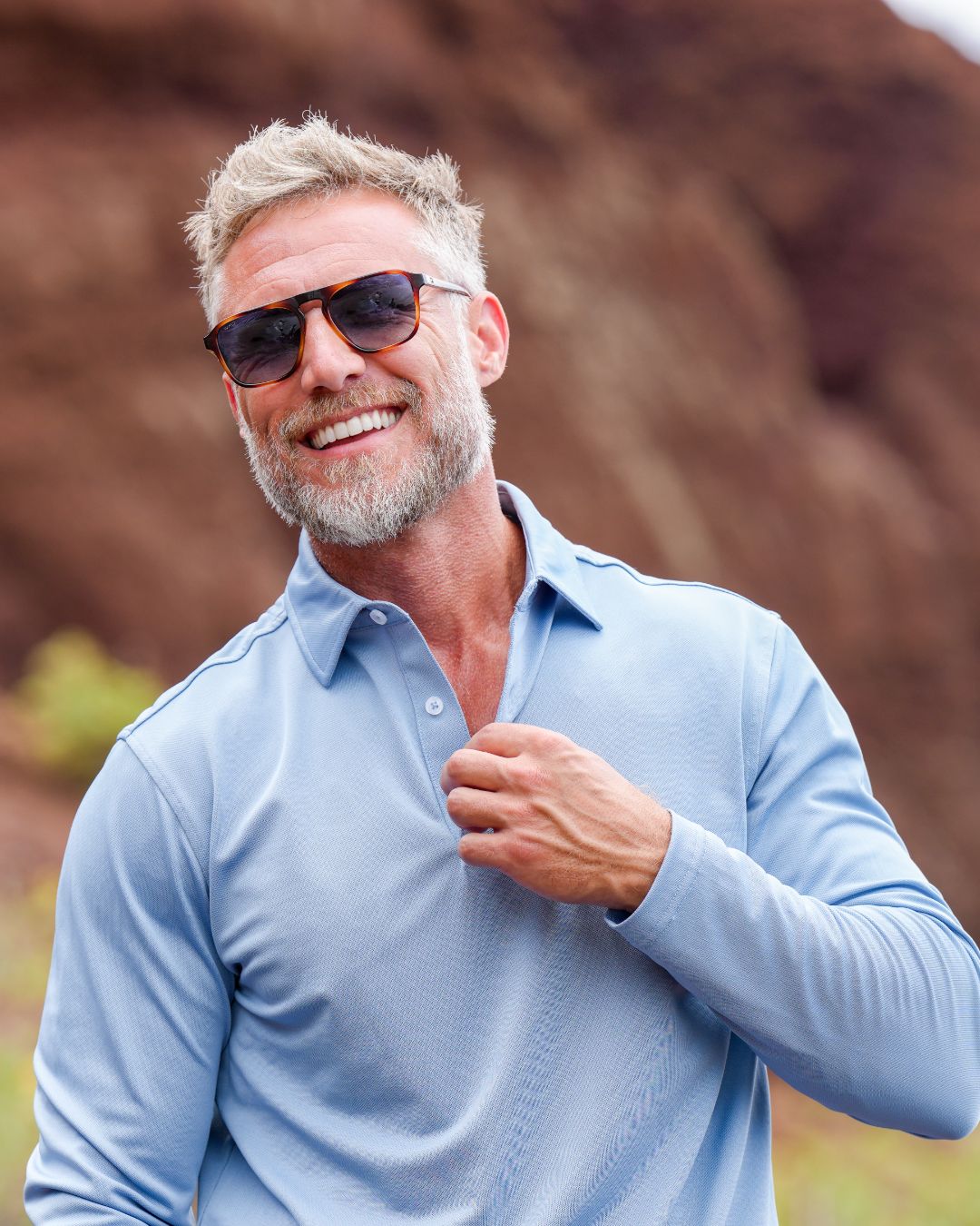 Pique Stretch Polo Long Sleeve