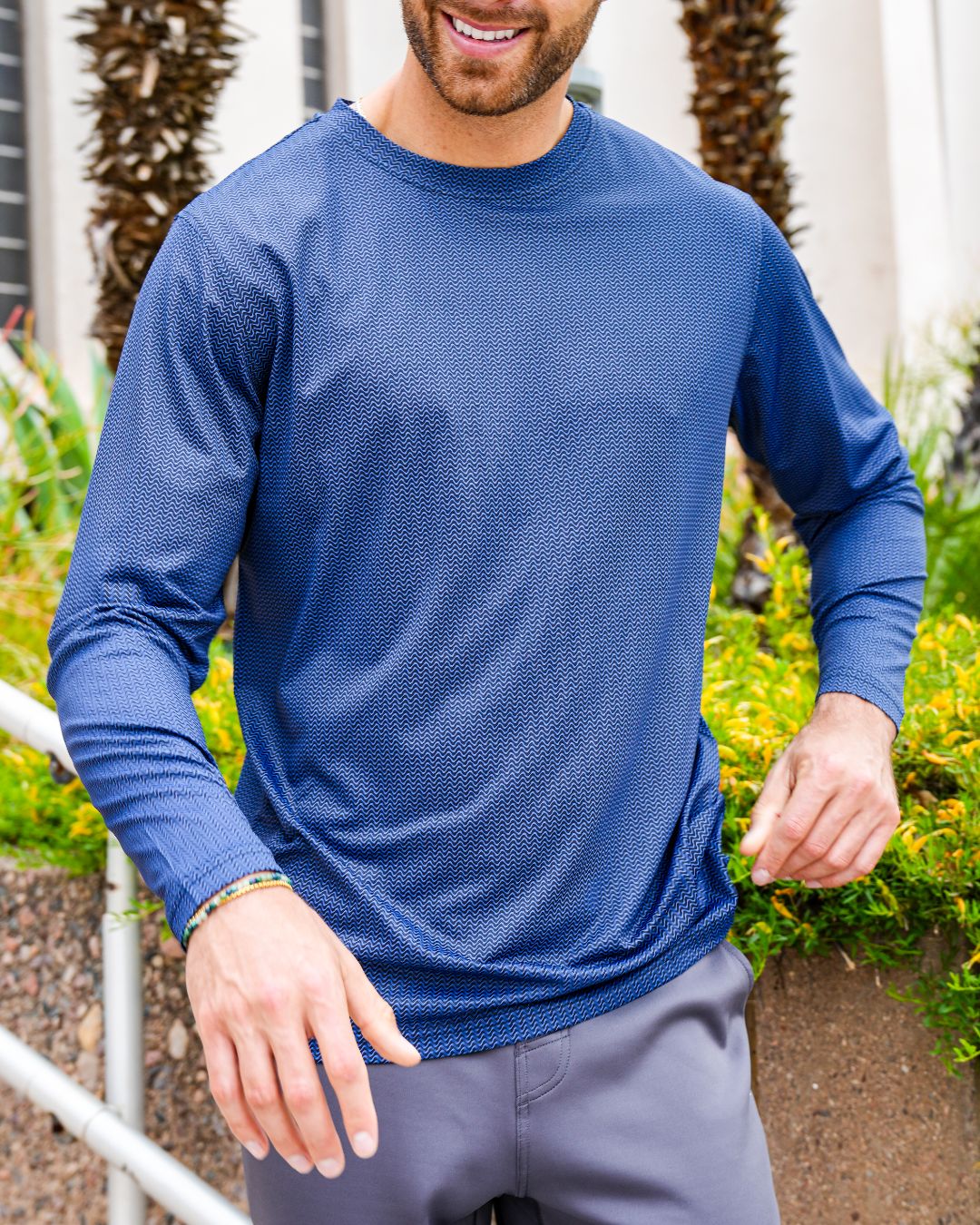 Pique Stretch Crew Polo Long Sleeve