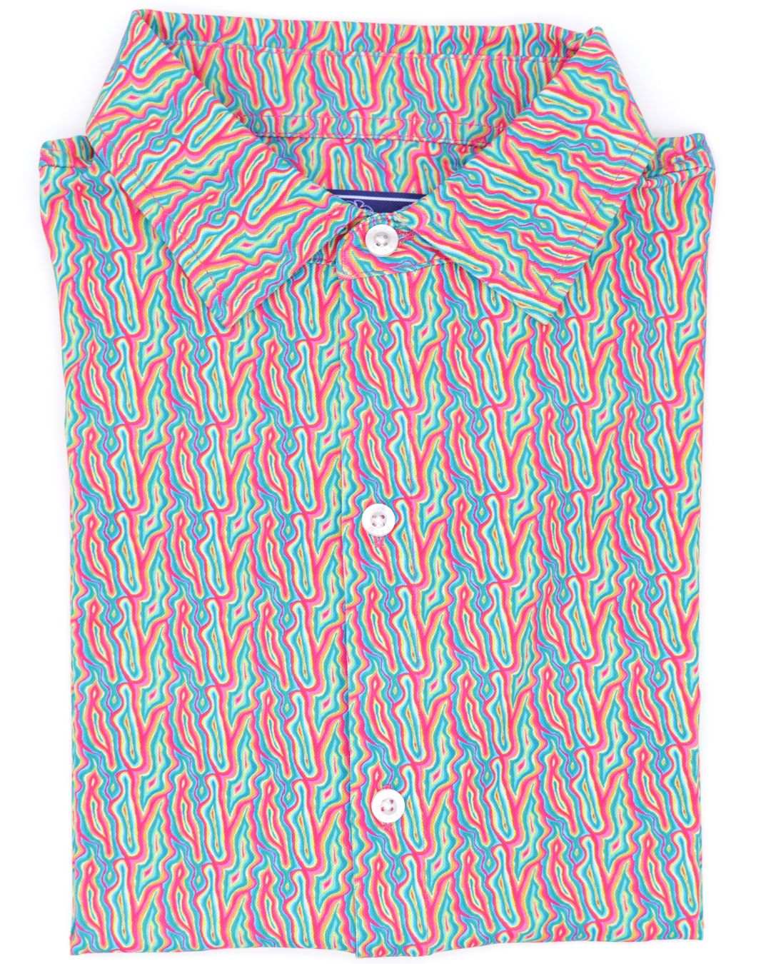 Pique Stretch Button Up Short Sleeves