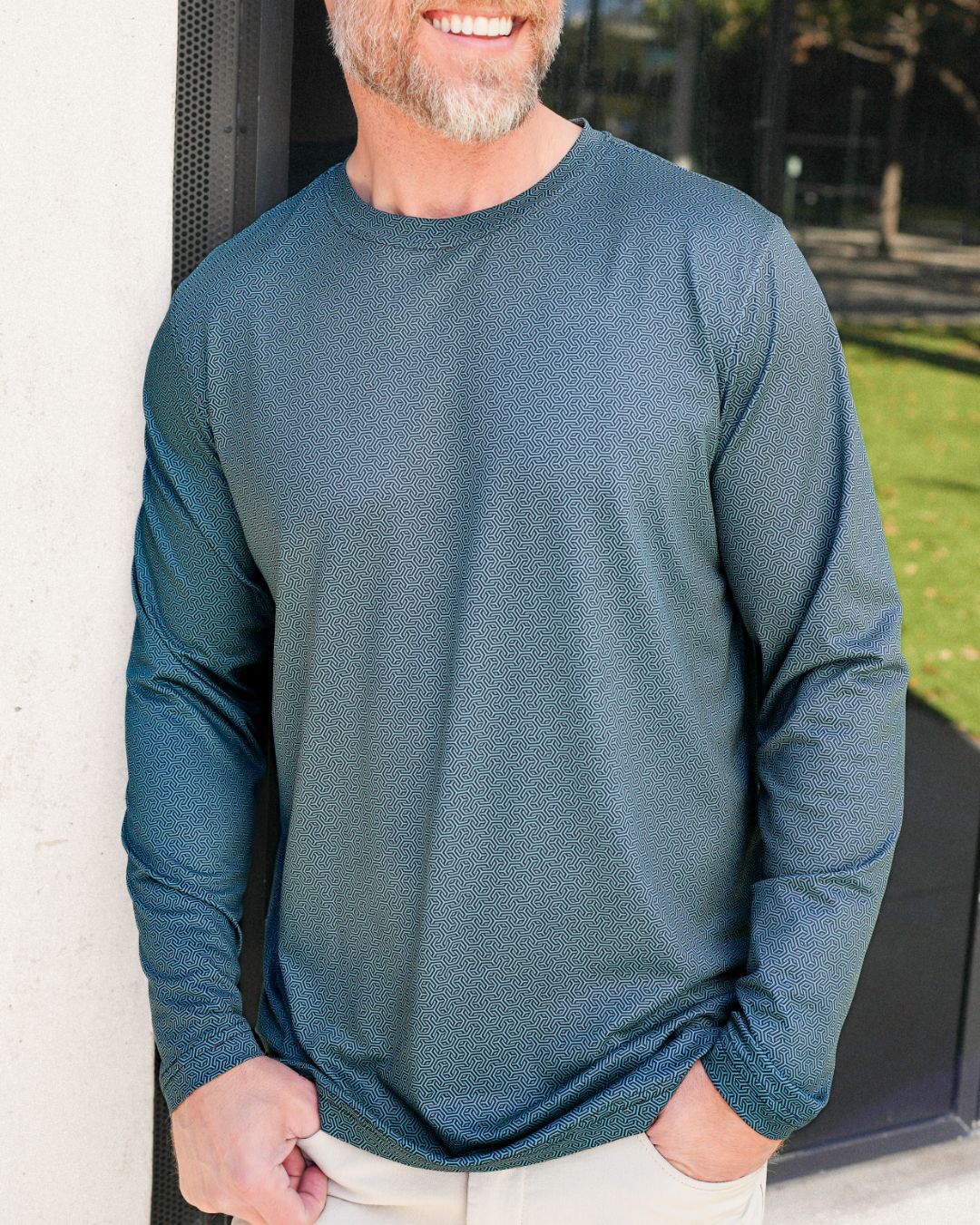 Pique Stretch Crew Polo Long Sleeve