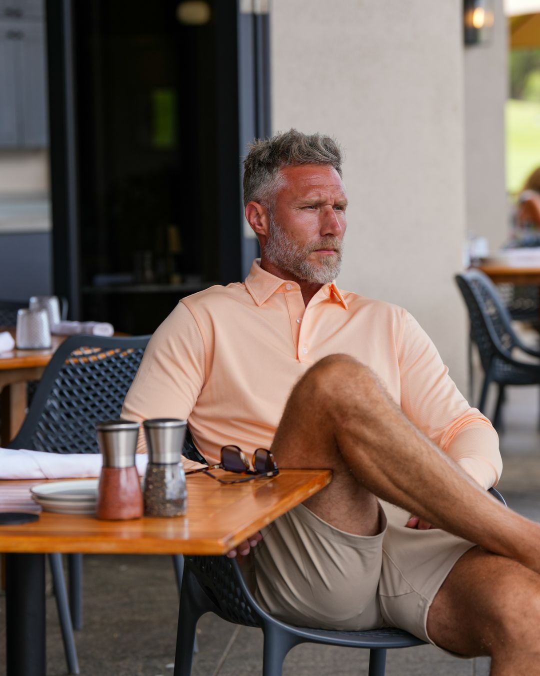 Pique Stretch Polo Long Sleeve