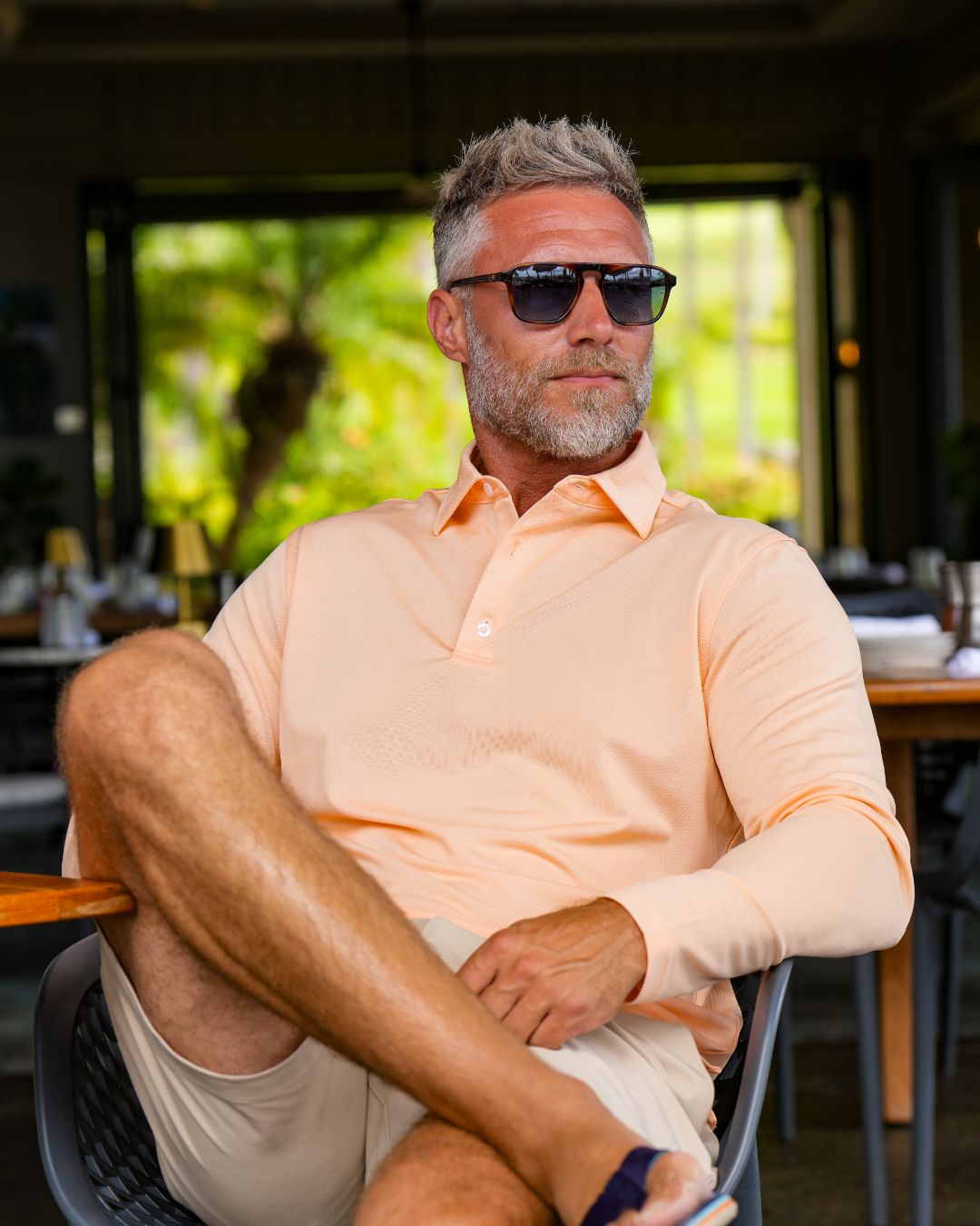 Pique Stretch Polo Long Sleeve