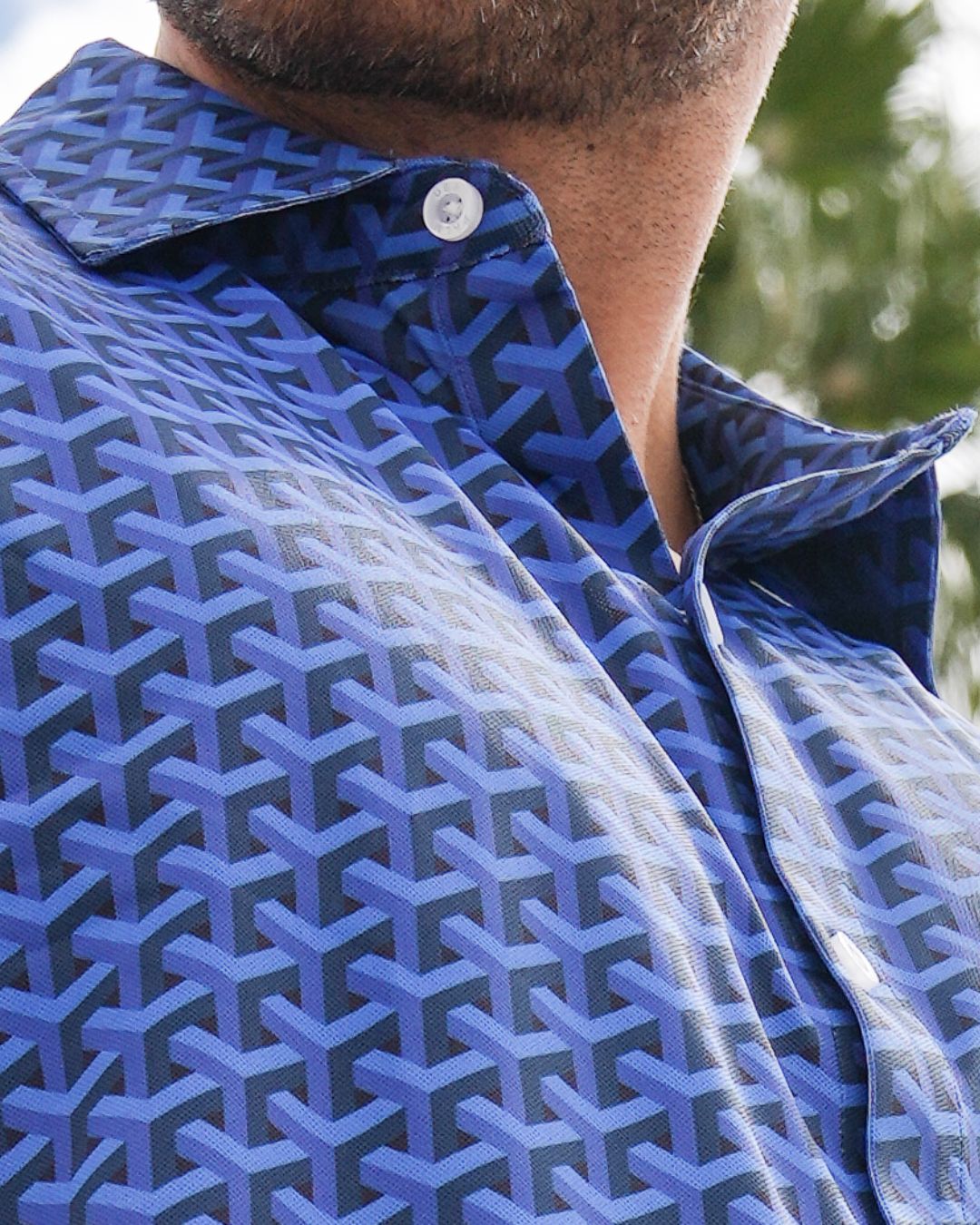 Pique Stretch Button Up Short Sleeves