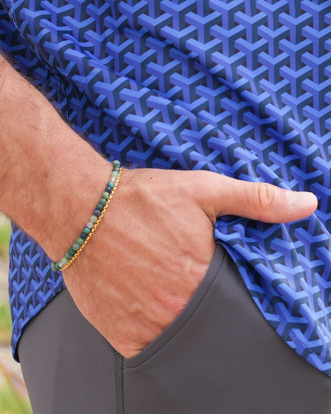 Pique Stretch Button Up Short Sleeves