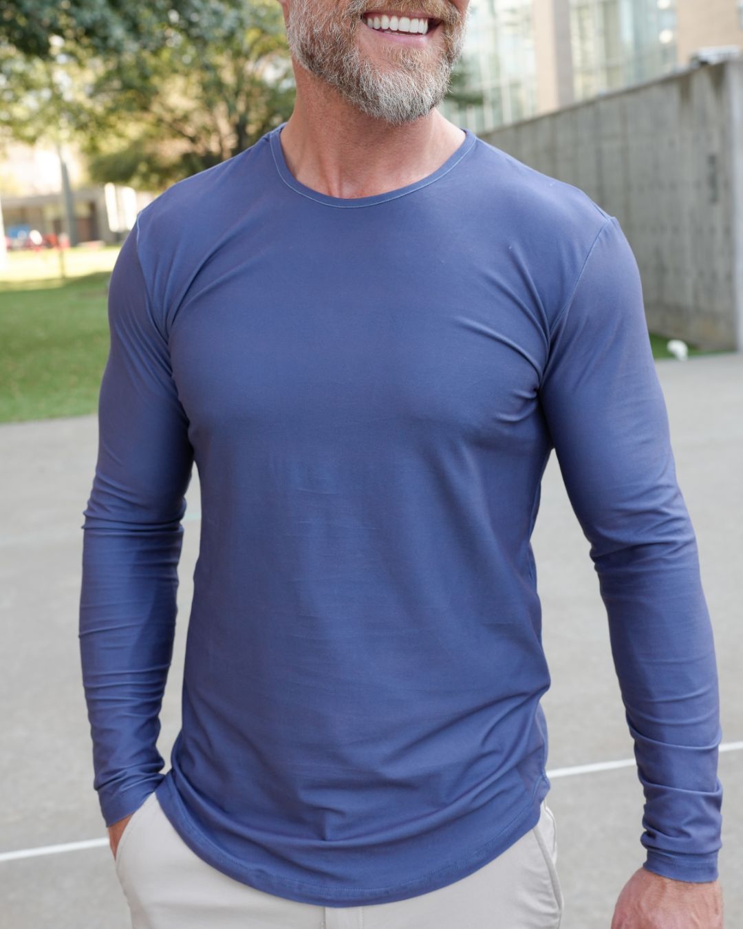 Premium Crew Curve Hem Long Sleeve