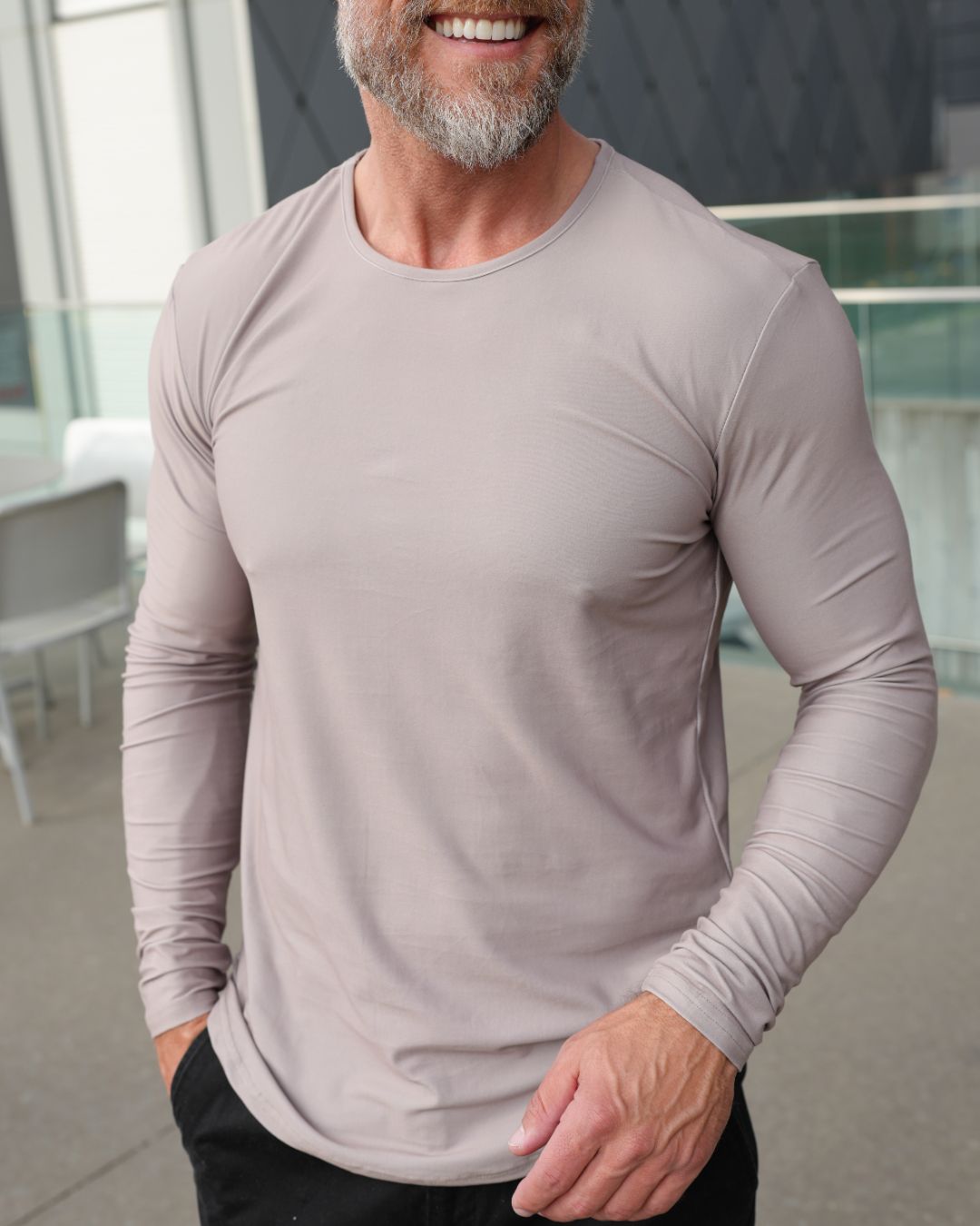 Premium Crew Curve Hem Long Sleeve